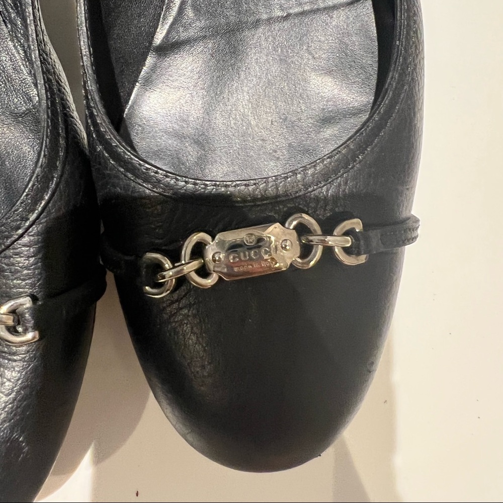 Gucci ballerina flats Black leather size 40 - Picture 7 of 7